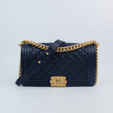 Chanel Le Boy Old Medium Blue -s27