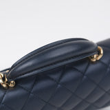 Chanel Mini Rec Top Handle Dark Navy - (MICROCHIP)