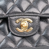 Chanel Double Flap Medium Black Caviar GHW -s9