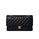 Chanel Double Flap Medium Black GHW - s27