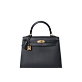Hermes Kelly 25 Sellier Epsom Noir GHW - U