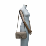 Chanel Chevron Le Boy Old Medium Dark Beige GHW