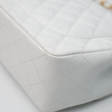 Chanel Vintage Single Flap White Caviar GHW -s12