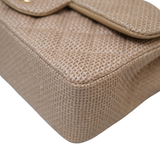 Chanel Mini Rectangle Raffia Dark Beige GHW