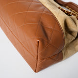 Chanel Coco Base Medium Caramel Suede Hobo Bag