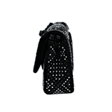 Chanel Strass Swarovski Crystal Black Tweed Medium Classic Flap