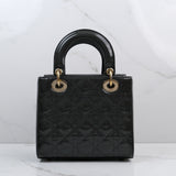 Dior Lady Dior Small Patent Dark Gray