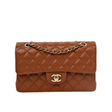 Chanel Double Flap Small Dark Caramel GHW - (MICROCHIP)