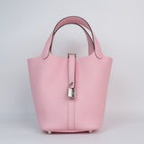 Hermes Picotin 18 Rose Sakura PHW - B