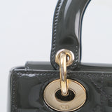 Dior Lady Dior Small Patent Dark Gray