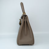 HOLD | Hermes Kelly 25 Togo Etoupe GHW - U