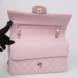 Chanel Double Flap Medium Pink GHW - s31