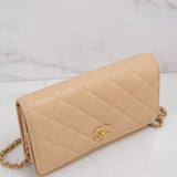 Chanel Wallet on Chain (WOC) Beige Pearl Crush - (MICROCHIP)