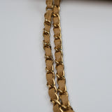 Chanel Double Flap Medium Dark Beige Vintage GHW -s8