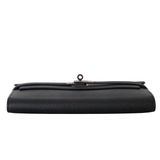 Hermes Kelly Wallet Black PHW - A