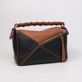 Loewe Puzzle Small Bicolor (Tan&Black)