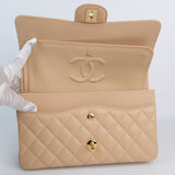 Chanel Double Flap Medium Beige Claire -(MICROCHIP)