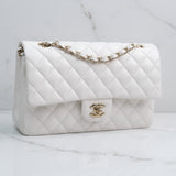 HOLD / Chanel Double Flap Medium White - GHW