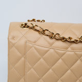 Chanel Double Flap Beige Jumbo - (MICROCHIP)