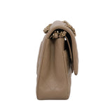 Chanel Double Flap Medium Dark Beige GHW - (MICROCHIP)