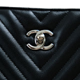 Chanel Chevron Timeless Tote Caviar SHW -s22