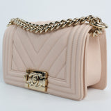 Chanel Le boy Small Chevron Light Pink