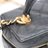 Chanel Black Micro Caviar Vanity Case with Chain - s31