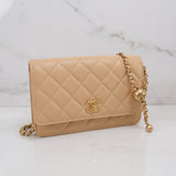 Chanel Wallet on Chain (WOC) Beige Pearl Crush - (MICROCHIP)