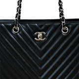 Chanel Chevron Timeless Tote Caviar SHW -s22