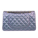 Chanel Double Flap Medium Iridescent Purple - (MICROCHIP)