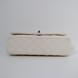 Chanel Double Flap Medium Caviar White GHW - s27