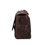 Chanel Maxi Flap 32CM Suede Dark Brown GHW
