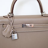 Hermes Kelly 25 Etoupe Epsom Sellier PHW - K