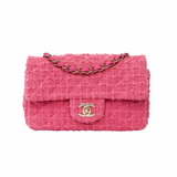 Chanel Mini Rec Tweed Pink GHW - (MICROCHIP)
