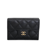 Chanel Tri-fold Wallet Black Caviar