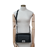 Chanel Le Boy Old Medium Black RHW - s28