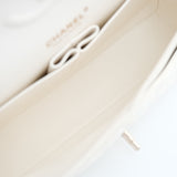 Chanel Double Flap Medium Caviar White GHW - s27