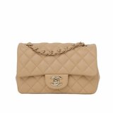 Chanel Mini Rectangle Beige Claire Lambskin - (MICROCHIP)