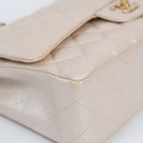 Chanel Double Flap Pearly Beige Medium -s16