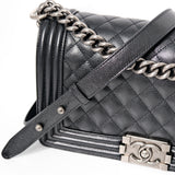 Chanel Le Boy Old Medium Black RHW - s28