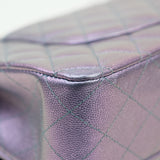 Chanel Double Flap Medium Iridescent Purple - (MICROCHIP)