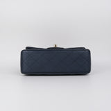 Chanel Mini Rec Top Handle Dark Navy - (MICROCHIP)