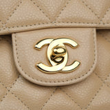 Chanel Double Flap Medium Beige Claire GHW - s31