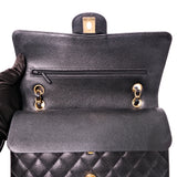 Chanel Double Flap Medium Black GHW - s27