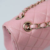 Chanel Double Flap Medium Iridescent Pink GHW - s27