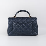 Chanel Mini Rec Top Handle Dark Navy - (MICROCHIP)