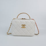 Chanel Matelasse White Multicolor Top Handle Pick Me Up