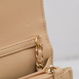 Chanel Wallet on Chain (WOC) Beige Pearl Crush - (MICROCHIP)