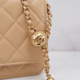 Chanel Wallet on Chain (WOC) Beige Pearl Crush - (MICROCHIP)