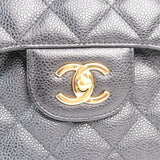 Chanel Double Flap Jumbo Black Ghw -s16